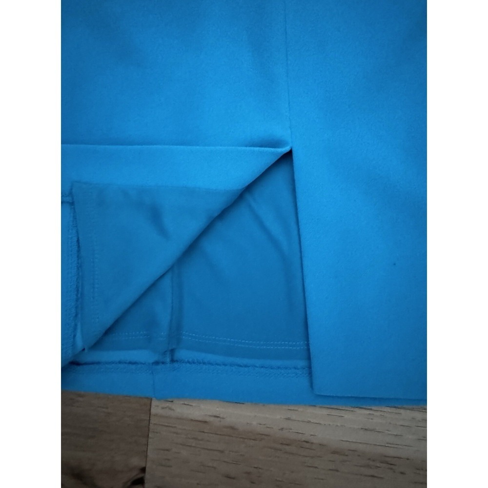 T Tahari Teal Blue Sheath Dress Ruffle Detail Business Casual Women's Size 8 - Picture 10 of 11